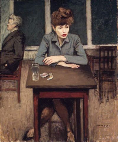 art oil painting reproduction of  Raphael Soyer Cafe Scene 1946 museum quality handmade