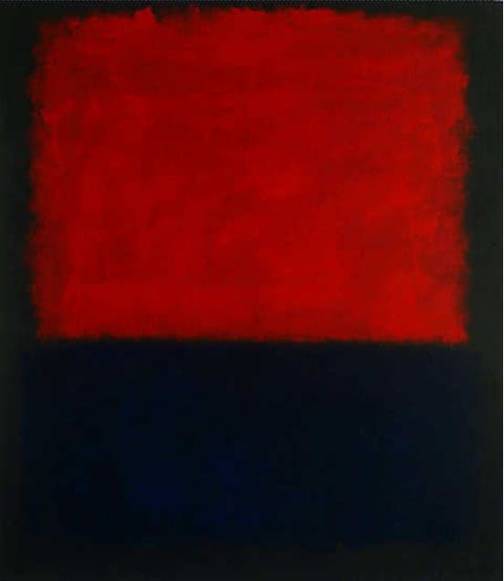Red Over Dark Blue On Dark Gray By Mark Rothko museum quality