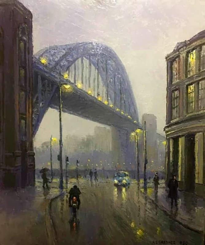 Reg Gardner Mist And Rain On The Tyne Bridge museum quality
