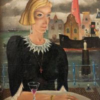 Reimond Kimpe Elegant Lady On The Quay Terrace
