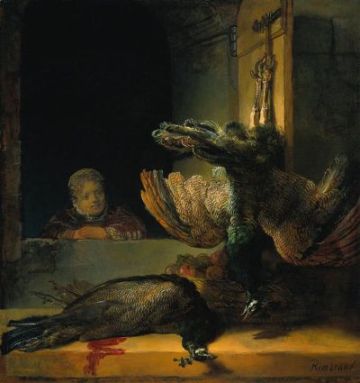 art oil painting reproduction of  Rembrandt Dead Peacocks museum quality handmade