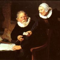 Rembrandt Jan Rijcksen And His Wife Hand Painted Reproduction