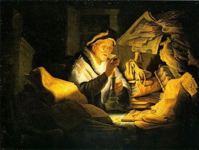art oil painting reproduction of  Rembrandt Le Changeur De Monnaie museum quality handmade