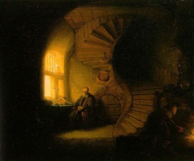 art oil painting reproduction of  Rembrandt Philosopher In Meditation museum quality handmade