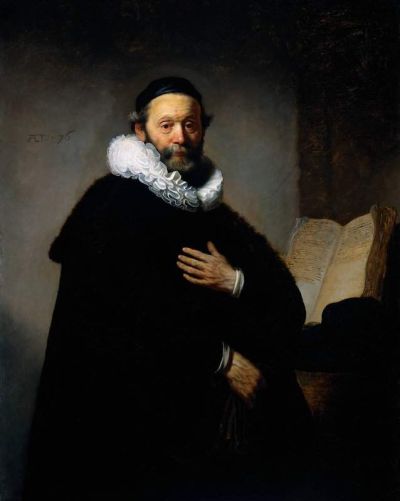 art oil painting reproduction of  Rembrandt Portrait Of Johannes Wtenbogaert museum quality handmade