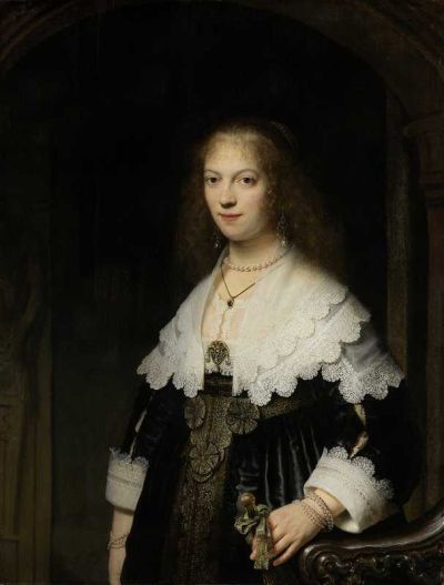 art oil painting reproduction of  Rembrandt Portrait Of Maria Trip museum quality handmade