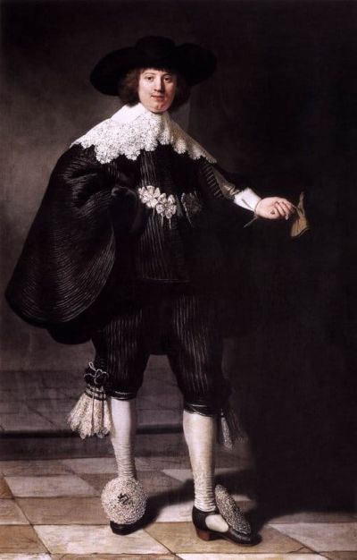 art oil painting reproduction of  Rembrandt Portrait Of Marten Soolmans museum quality handmade
