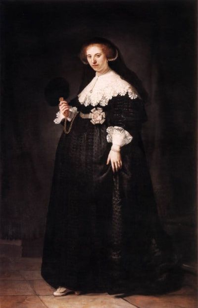 art oil painting reproduction of  Rembrandt Portrait Of Oopjen Coppit museum quality handmade