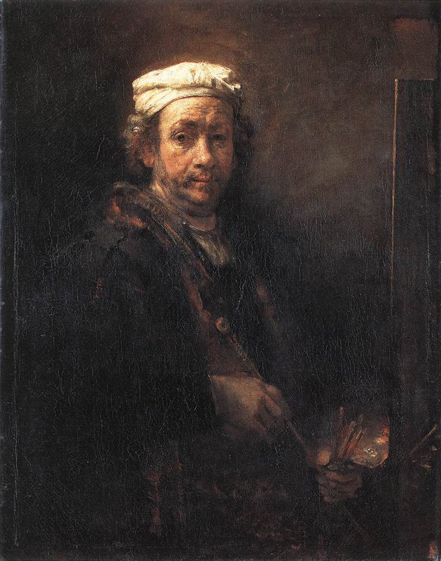 Rembrandt Portrait Of The Artist At His Easel 1660 museum quality