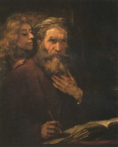 art oil painting reproduction of  Rembrandt Saint Matthew And The Angel museum quality handmade