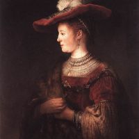 Rembrandt Saskia In Pompous Dress Hand Painted Reproduction