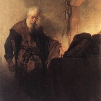 Rembrandt St Paul At His Writing-desk
