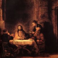 Rembrandt Supper At Emmaus Hand Painted Reproduction