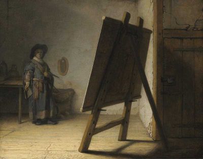 art oil painting reproduction of  Rembrandt The Artist In His Studio museum quality handmade