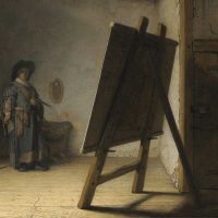 Rembrandt The Artist In His Studio Hand Painted Reproduction