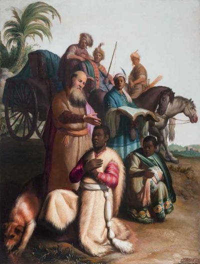art oil painting reproduction of  Rembrandt The Baptism Of The Eunuch museum quality handmade
