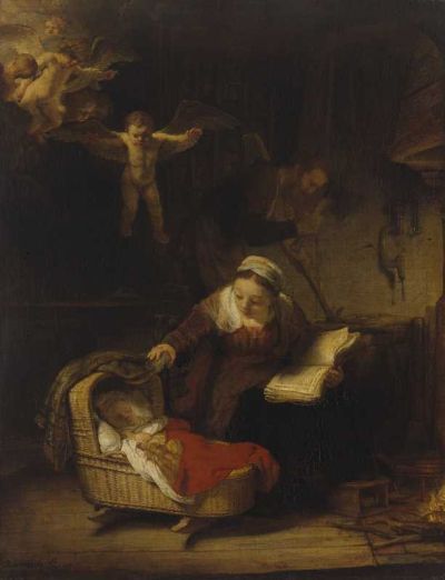 art oil painting reproduction of  Rembrandt The Holy Family With Angels museum quality handmade