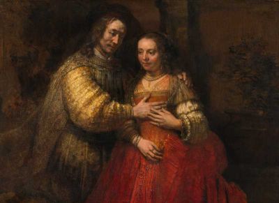 art oil painting reproduction of  Rembrandt The Jewish Bride museum quality handmade
