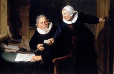 art oil painting reproduction of  Rembrandt The Shipbuilder And His Wife museum quality handmade