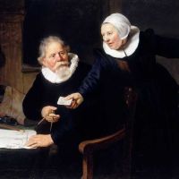 Rembrandt The Shipbuilder And His Wife Hand Painted Reproduction