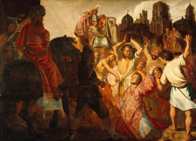 art oil painting reproduction of  Rembrandt The Stoning Of Saint Stephen museum quality handmade