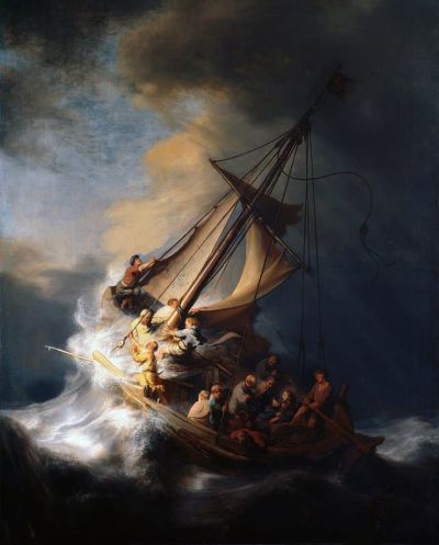 art oil painting reproduction of  Rembrandt The Storm On The Sea Of Galilee museum quality handmade