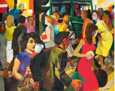 art oil painting reproduction of  Renato Guttuso - La Strada The Street 1956 museum quality handmade
