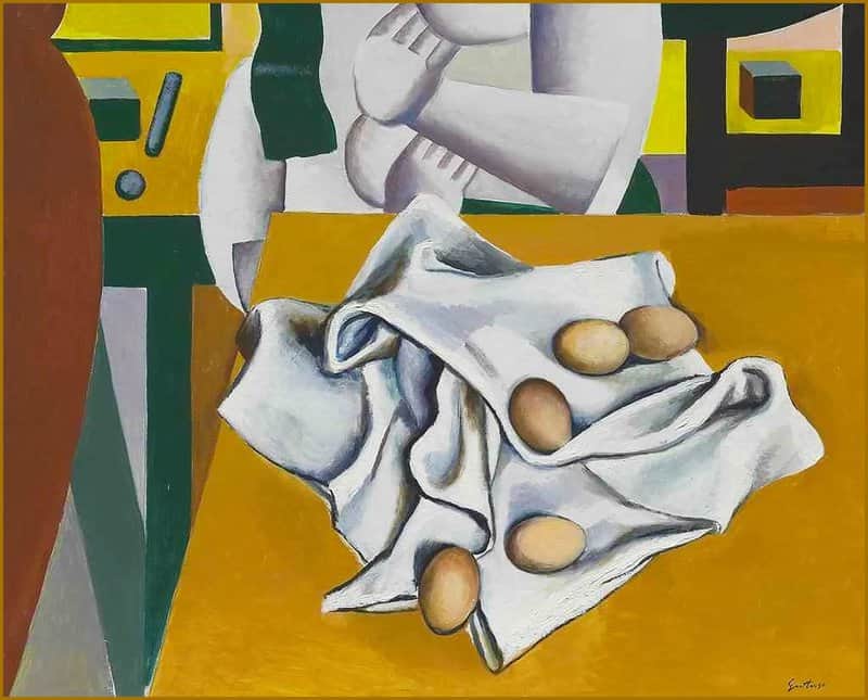 Renato Guttuso Eggs On Cloth And Homage To Leger museum quality