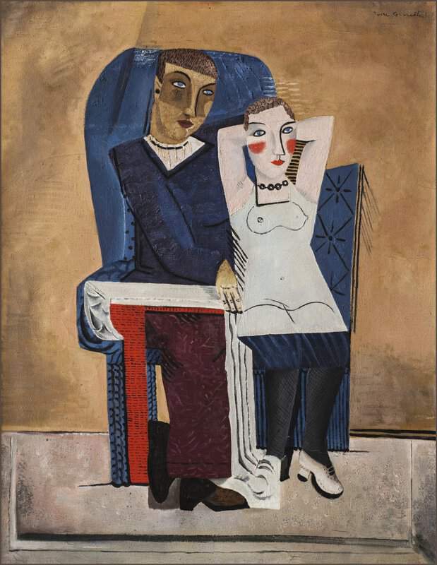 Rene Guiette Man And Woman In A Gray Armchair museum quality