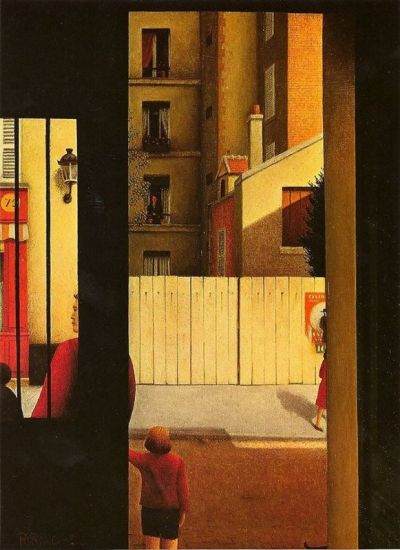 art oil painting reproduction of  Rene Rimbert Suburban Landscape 1973 museum quality handmade