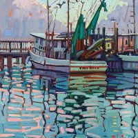 Rene Wiley Reflections At Dawn Hand Painted Reproduction