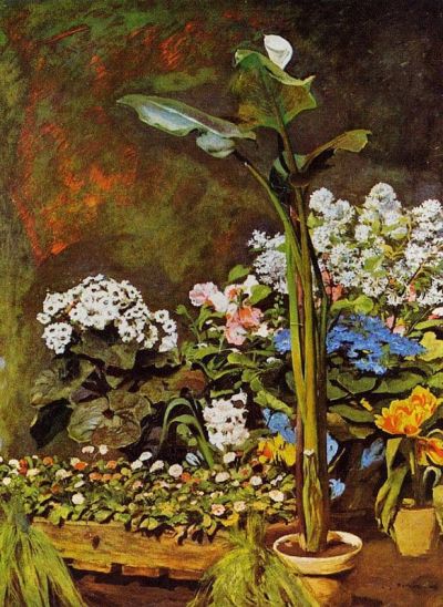 art oil painting reproduction of  Renoir Arum And Conservatory Plants museum quality handmade