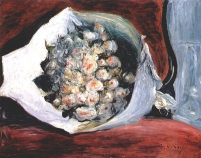 art oil painting reproduction of  Renoir Bouquet In A Theater Box museum quality handmade