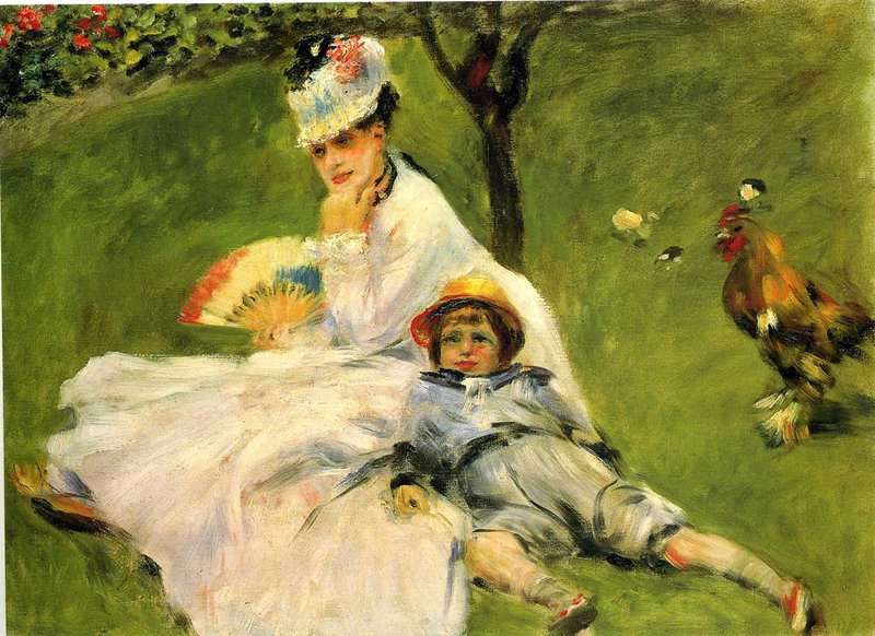 Renoir Camille Monet And Her Son Jean In The Garden At Argenteuil museum quality