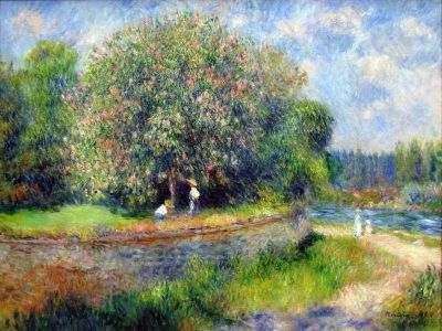 art oil painting reproduction of  Renoir Chestnust Tree In Blossom - 1881 museum quality handmade