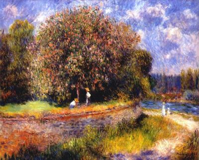 art oil painting reproduction of  Renoir Chestnut Tree Blooming museum quality handmade