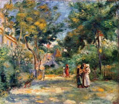 art oil painting reproduction of  Renoir Figures In A Garden museum quality handmade