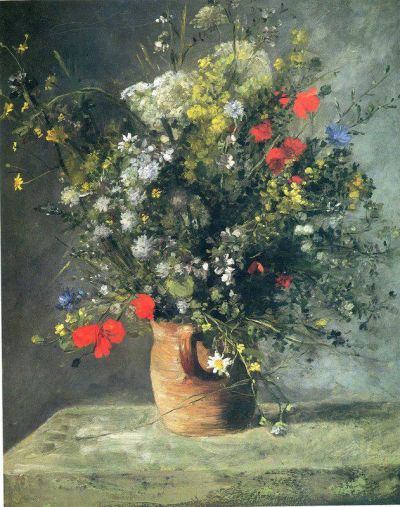 art oil painting reproduction of  Renoir Flowers In A Vase museum quality handmade
