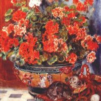 Renoir Geraniums And Cats