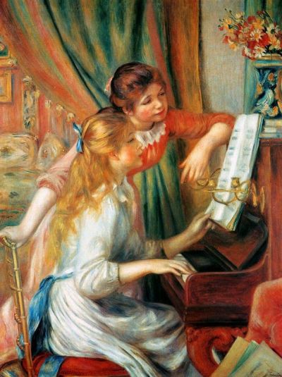 art oil painting reproduction of  Renoir Girls At The Piano museum quality handmade