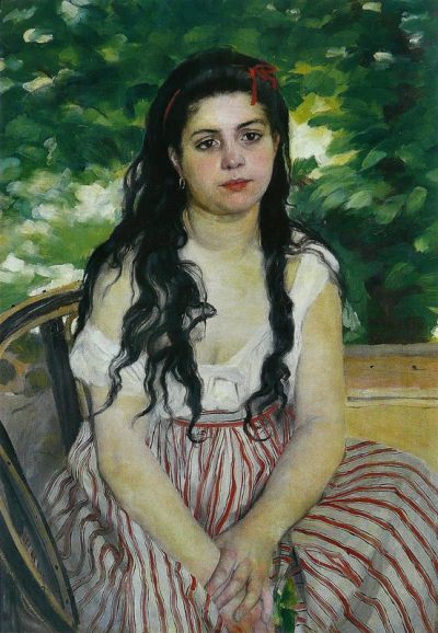 art oil painting reproduction of  Renoir In Summer The Gypsy museum quality handmade