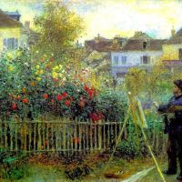 Renoir Monet Painting In His Garden At Argenteuil