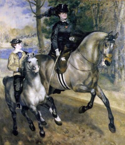 art oil painting reproduction of  Renoir Riding In The Bois De Boulogne museum quality handmade