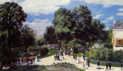 art oil painting reproduction of  Renoir The Champs Elysees During The Paris Fair Of 1867 museum quality handmade