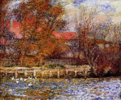 art oil painting reproduction of  Renoir The Duck Pond museum quality handmade