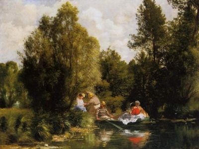 art oil painting reproduction of  Renoir The Fairies Pond museum quality handmade