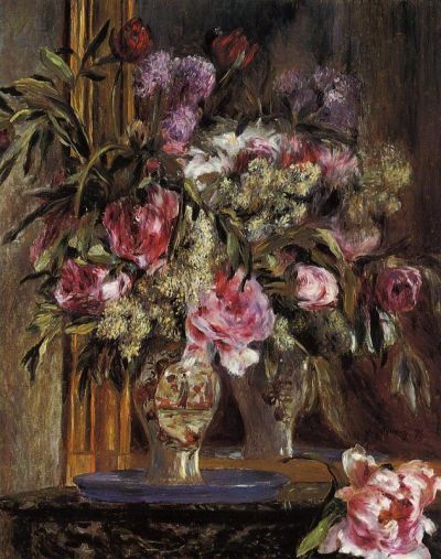 art oil painting reproduction of  Renoir Vase Of Flowers museum quality handmade