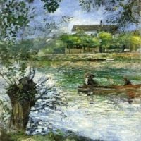 Renoir Willows And Figures In A Boat