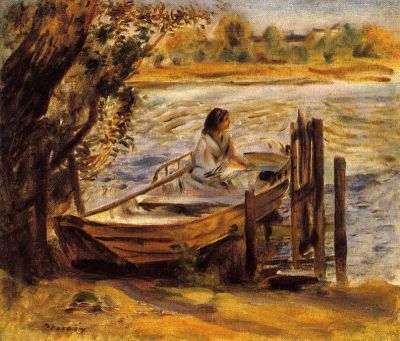 art oil painting reproduction of  Renoir Young Woman In A Boat Lise Trehot museum quality handmade