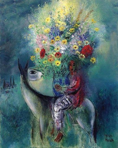 art oil painting reproduction of  Reuven Rubin Rider With Bouquet 1969 museum quality handmade